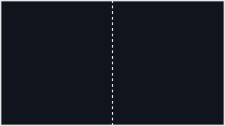 A dark rectangle with a thin light border all the way round and a dashed light line down its exact middle.