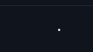 A dark window with a thin grey line near the top and one small white square a little right of the middle of the space below it.
