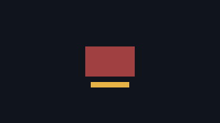 A dark over screen with a red block and a small gold return marker.